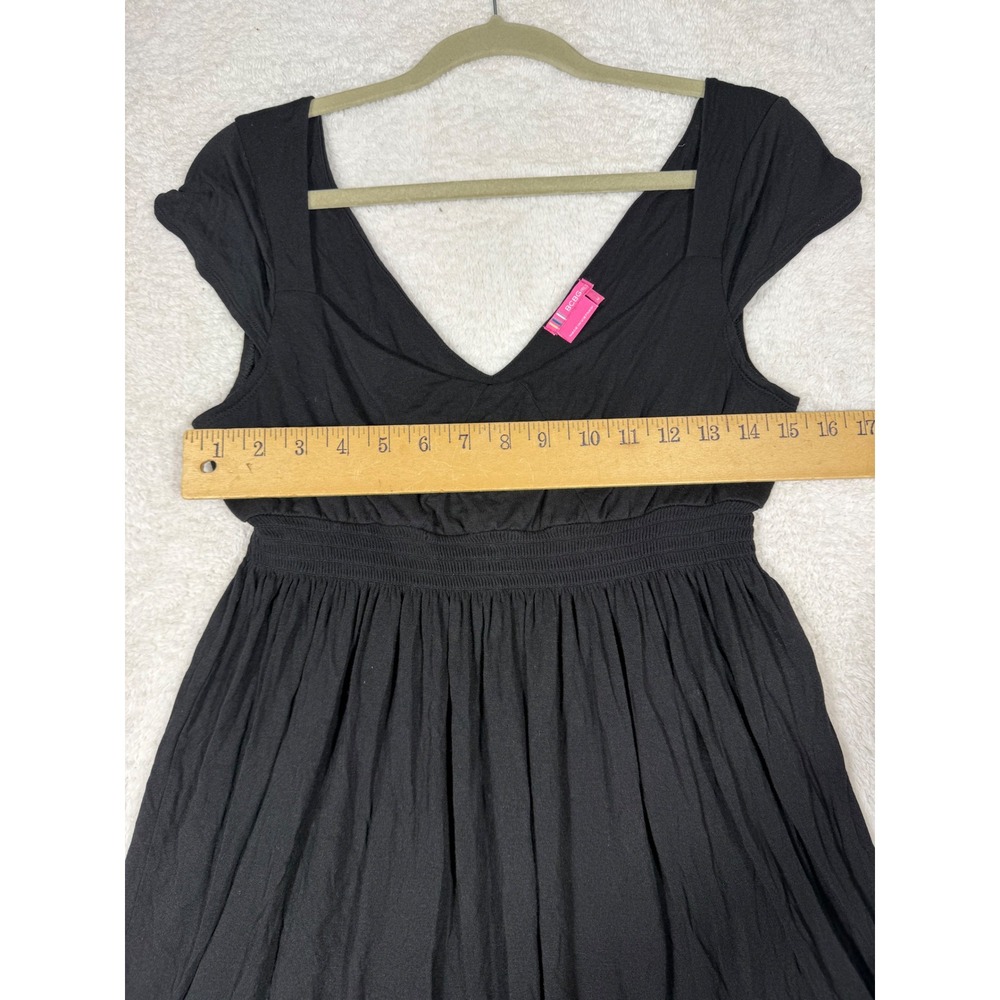 BCBGirls Mini Dress/top Womens M Babydoll Y2K  Ex Smocked‎ Empire Waist V-Neck - Picture 3 of 9